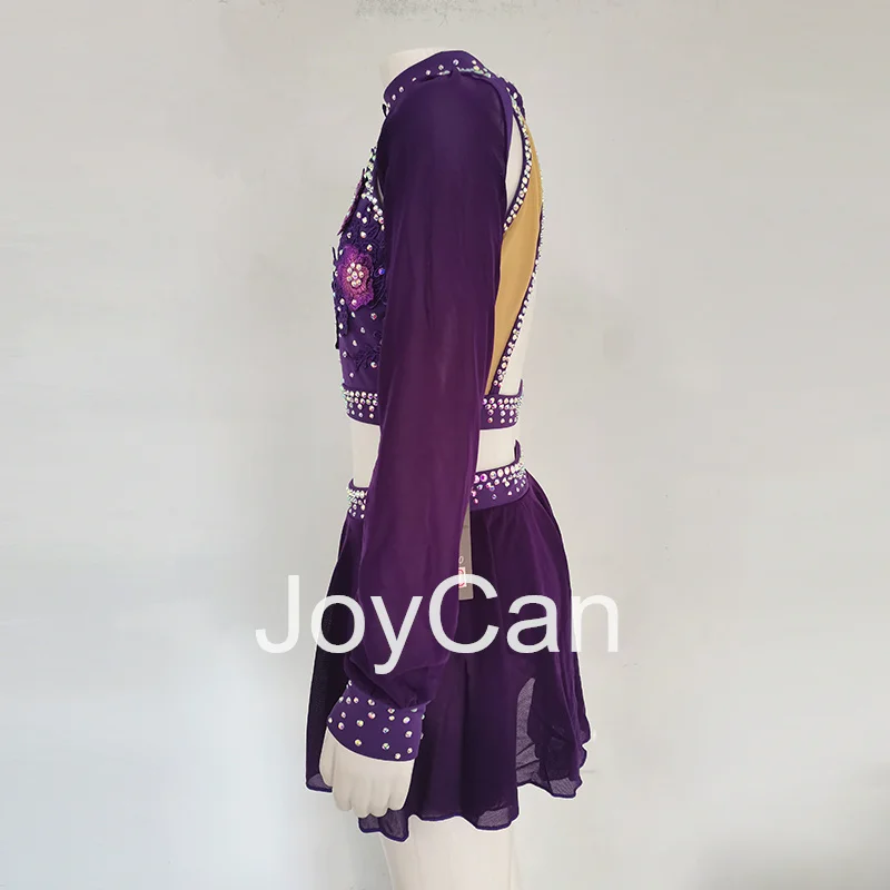 JoyCan Lyrical Dance Dress Purple Jazz Dance Costume Pole Dancing Clothes Girl Performance Training