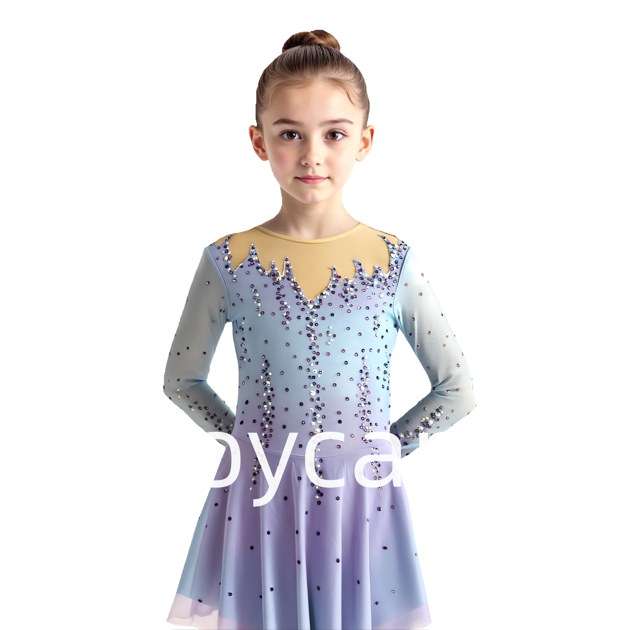 Joycan Ice Skating Dress Elegant Long Sleeves Elegant Purple JSK266