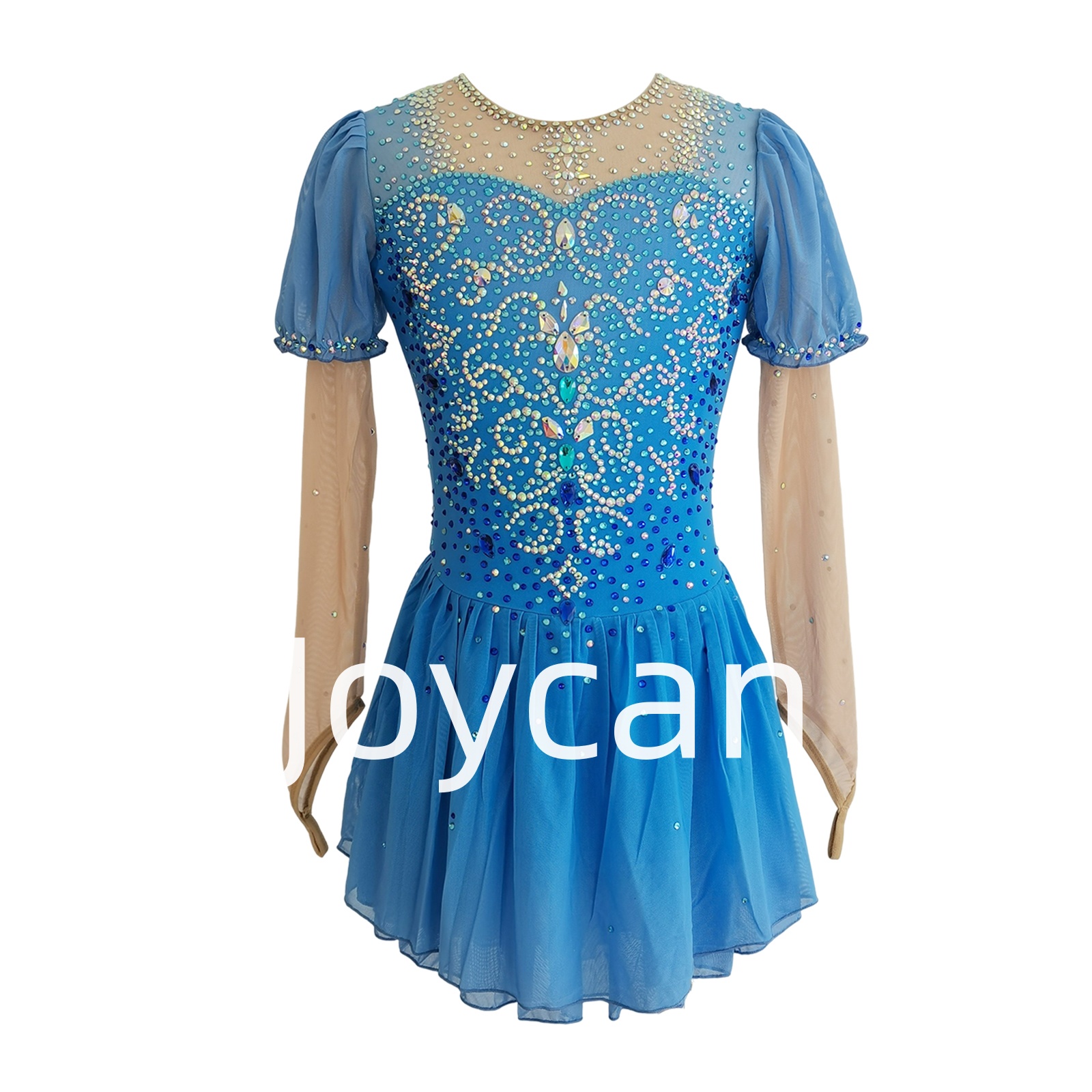 Joycan Ice Skating Dress Blue Long Sleeves Elegant JSK264