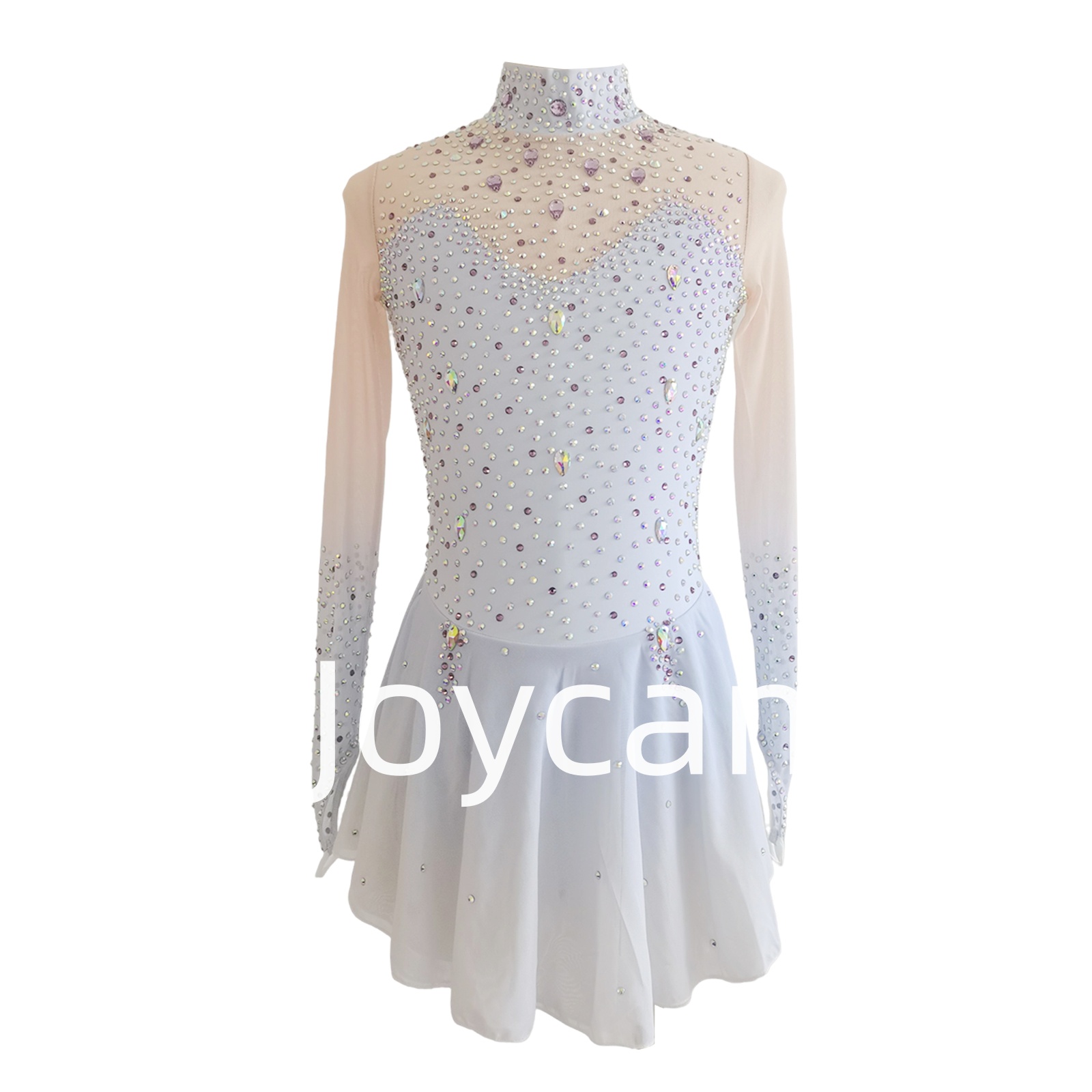 Joycan Ice Skating Dress Elegant Long Sleeves Elegant White JSK265