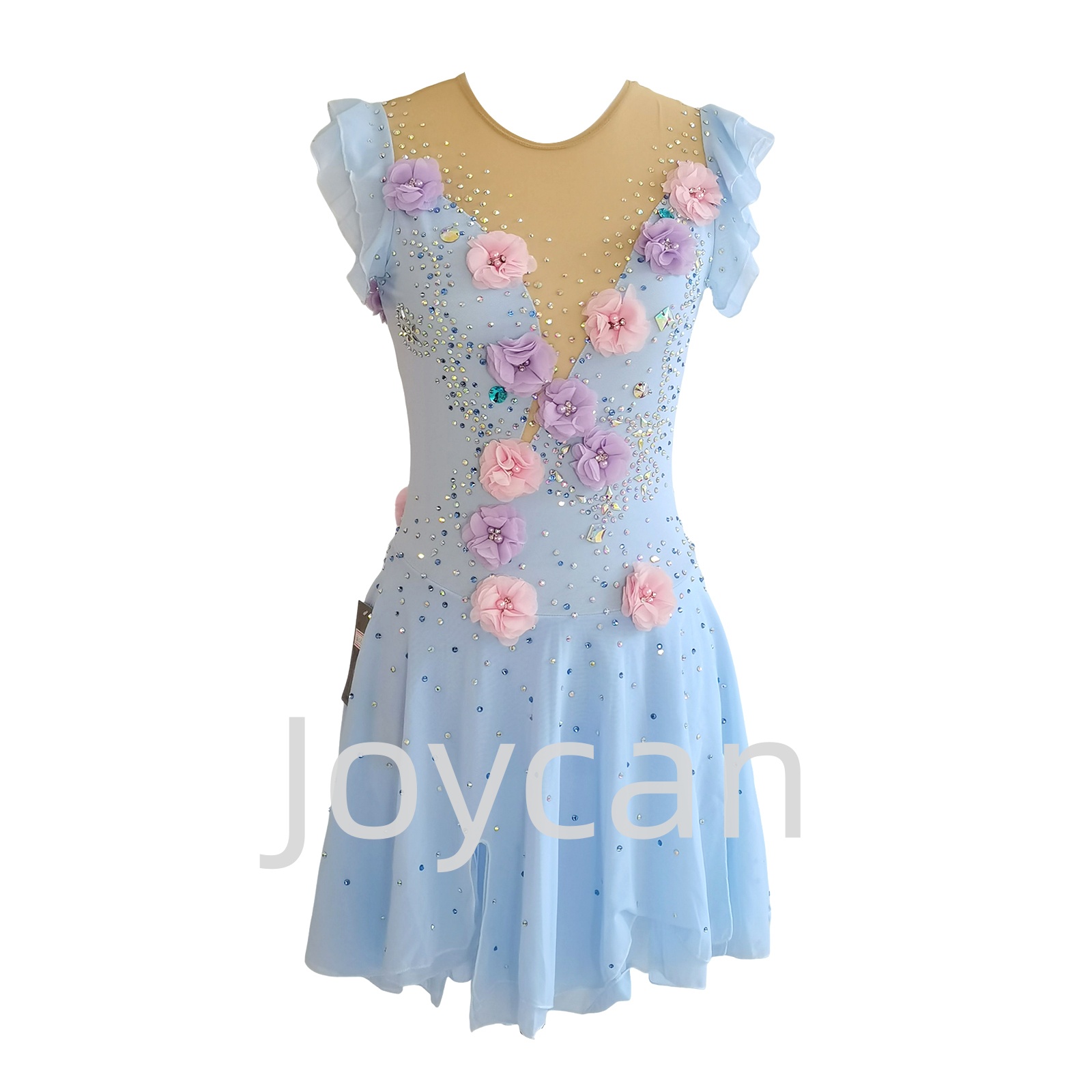 Joycan Ice Skating Dress Elegant Sleeveless Blue JSK268