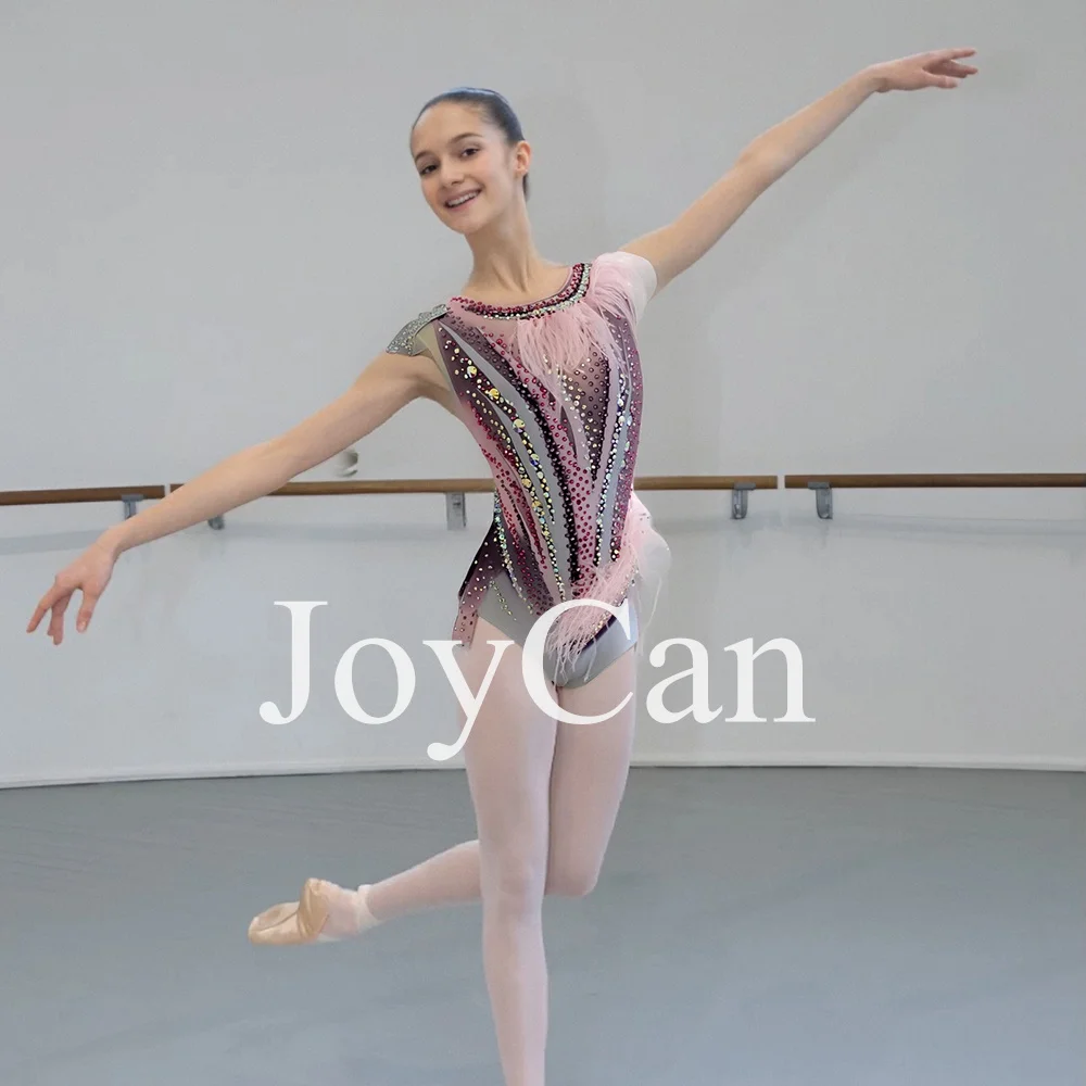 JoyCan Custom Girls Rhythmic Gymnastics Dancewear Breathable Spandex Leotards for Performance Ballet Competition