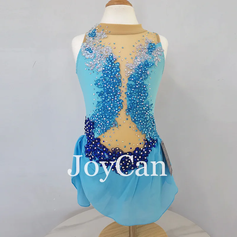 JoyCan Lyrical Dance Dress Blue  Jazz Dance Costume Pole Dancing Clothes Girl Performance Training