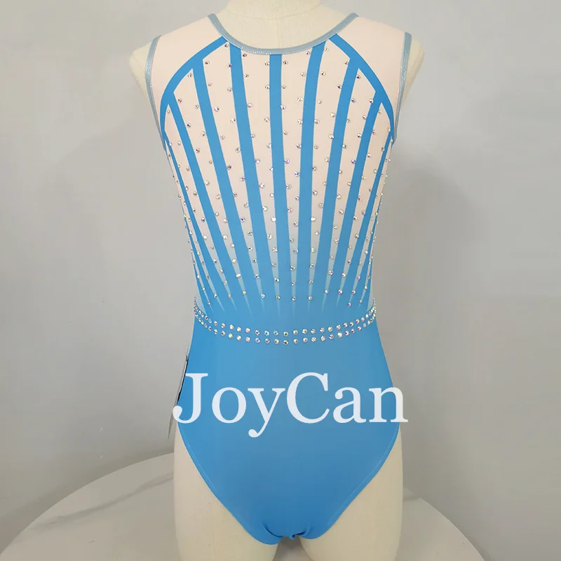 JoyCan  Gymnastics Leotards Girls Women Blue Spandex Elegant Dance Wear for Competitiion