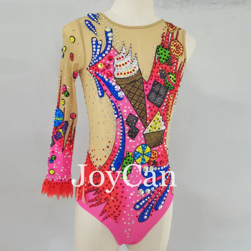 JoyCan Rhthmic Gymnastics Leotards Girls Women Multicolor Spandex Elegant Dance Wear for Competitiion