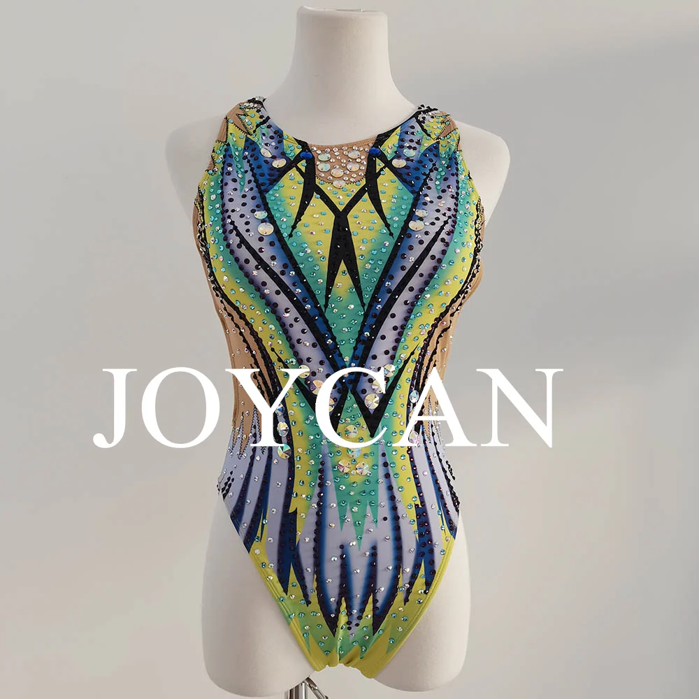 JoyCan Swimming suits Girls Women Green Synchronized Swimming Wear for Competitiion