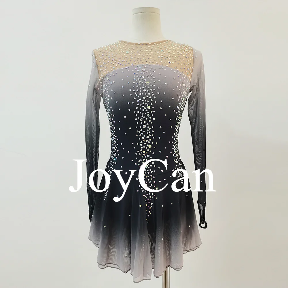 JoyCan Rhthmic Gymnastics Leotards Girls Women Black Spandex Elegant Dance Wear for Competitiion