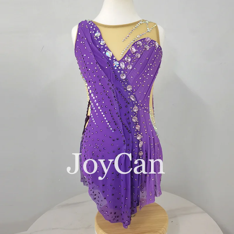 JoyCan Rhthmic Gymnastics Leotards Girls Women Purple Spandex Elegant Dance Wear for Competitiion