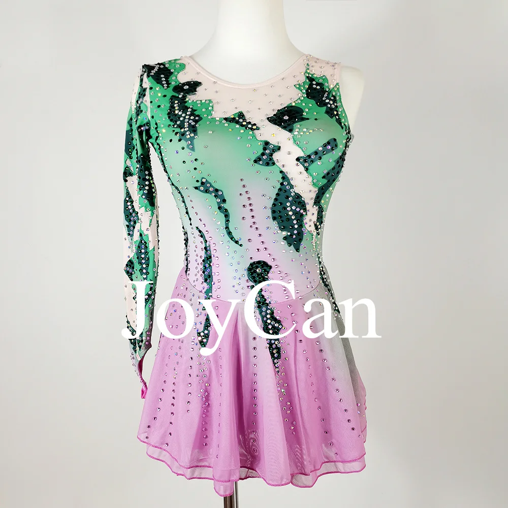 JoyCan Rhthmic Gymnastics Leotards Girls Women Pink Spandex Elegant Dance Wear for Competitiion