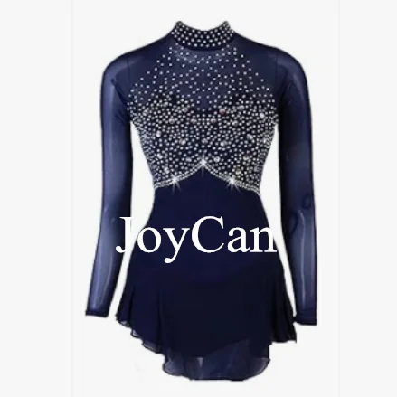 JoyCan Ice Figure Skating Dress Girls Spandex Stretchy Competition Dance Wear Customized