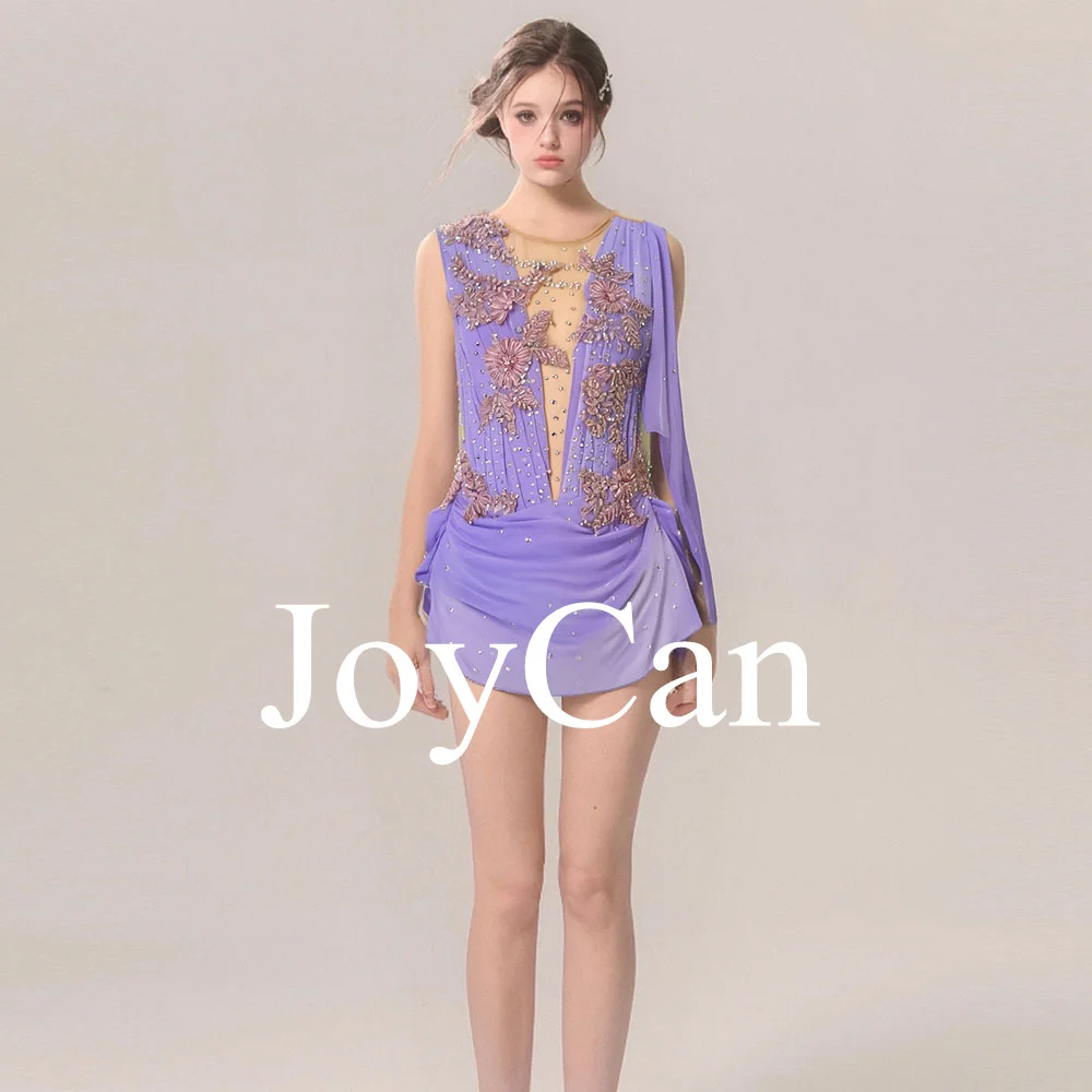 JoyCan For  Customizable Lyrical Dance Dress for Children Sleeveless Pole Dance Luxury Flash Drill