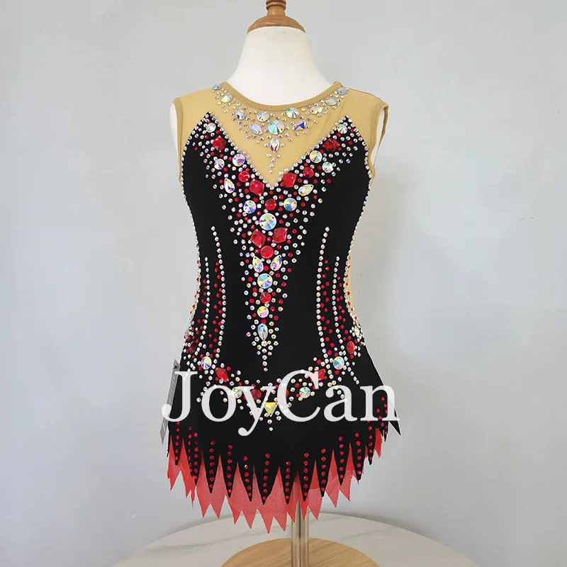 JoyCan Rhthmic Gymnastics Leotards Girls Women Black Spandex Elegant Dance Wear for Competitiion