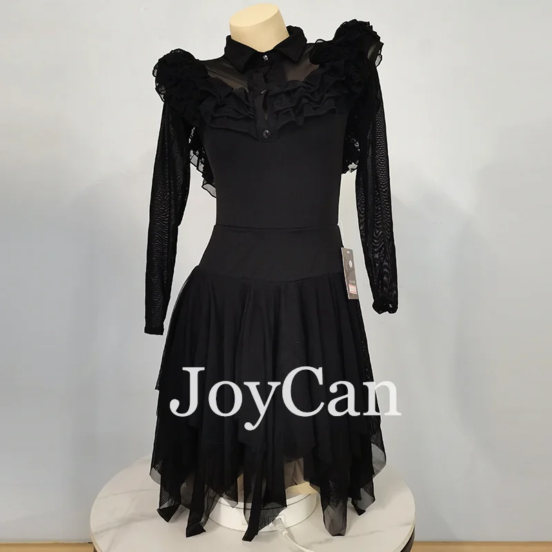 JoyCan Ice Figure  Skating  Dress Girls Black Spandex Stretchy Competition Dance Wear Customized