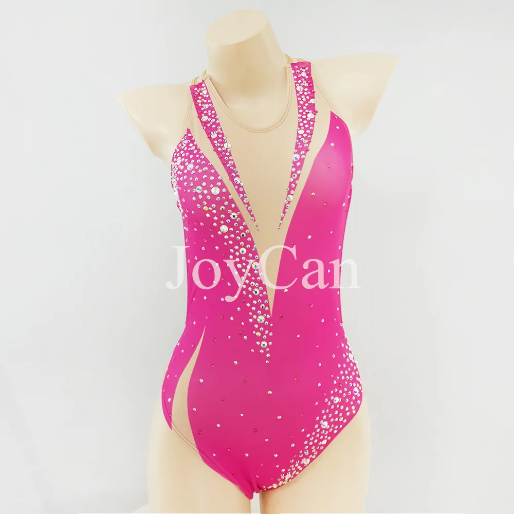 JoyCan Swimming suits Girls Women Pink Synchronized Swimming Wear for Competitiion