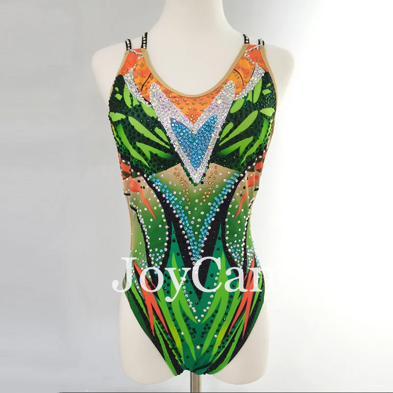 JoyCan Swimming suits Girls Women Green Synchronized Swimming Wear for Competitiion