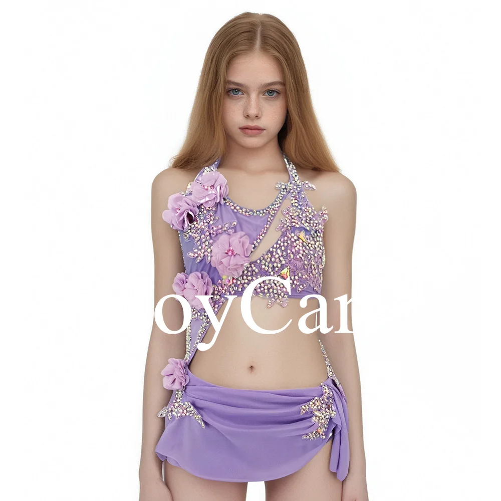 JoyCan Lyrical Dance Dress Jazz Dance Costume Pole Dancing Clothes Girl Performance Training