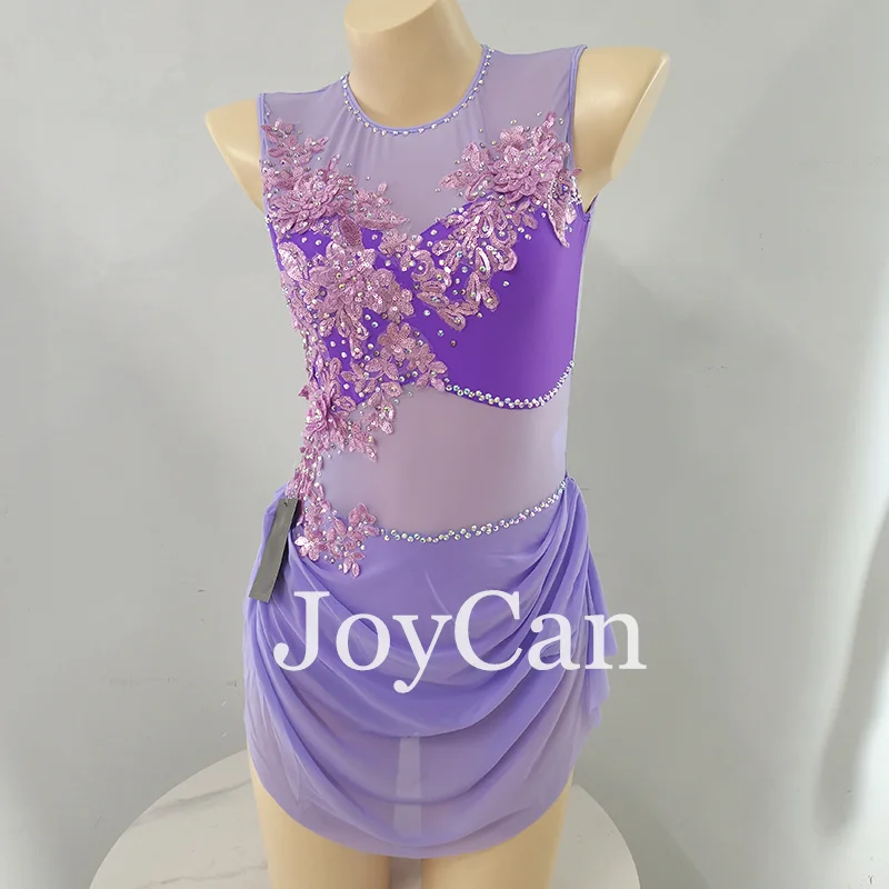JoyCan Lyrical Dance Dress Purple Jazz Dance Costume Pole Dancing Clothes Girl Performance Training