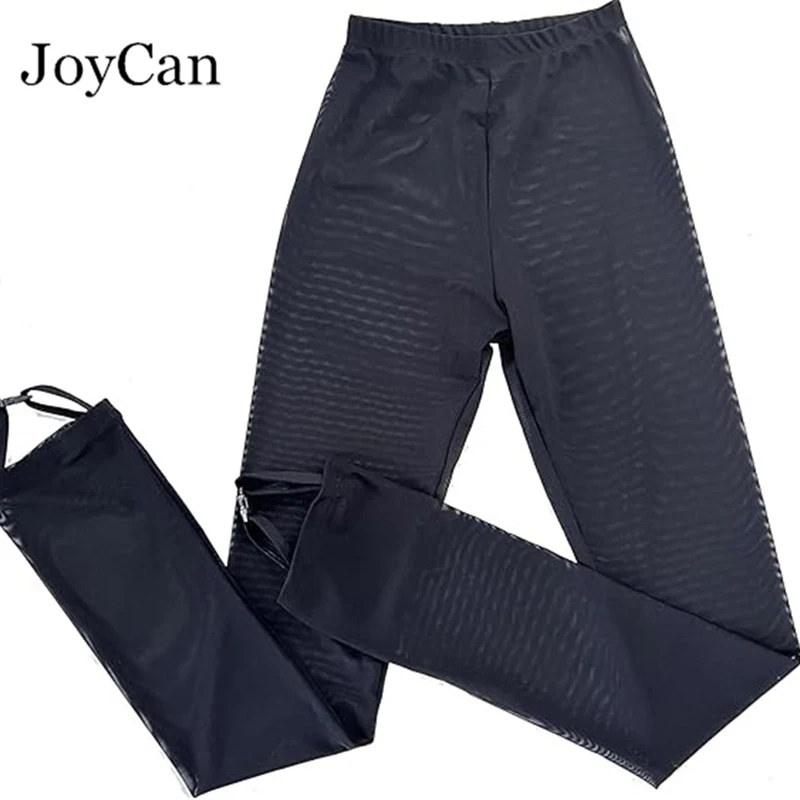 JoyCan Ice Figure Skating Pants Tights for Girls Black Mesh Training Practice Customized