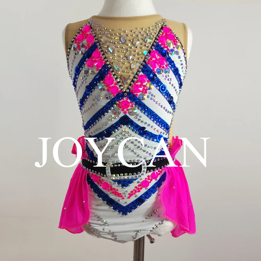 JoyCan Rhthmic Gymnastics Leotards Girls Women Pink Spandex Elegant Dance Wear for Competitiion