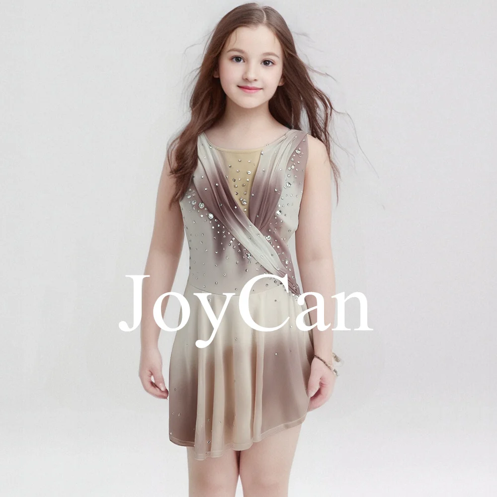 JoyCan Figure Skating Dress Girls Women Spandex Elegant Dance Wear for Competitiion