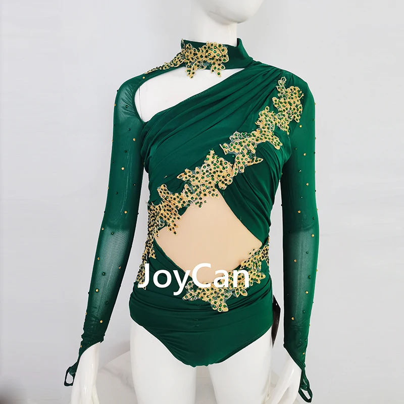 JoyCan Lyrical Dance Dress Green Jazz Dance Costume Pole Dancing Clothes Girl Performance Training