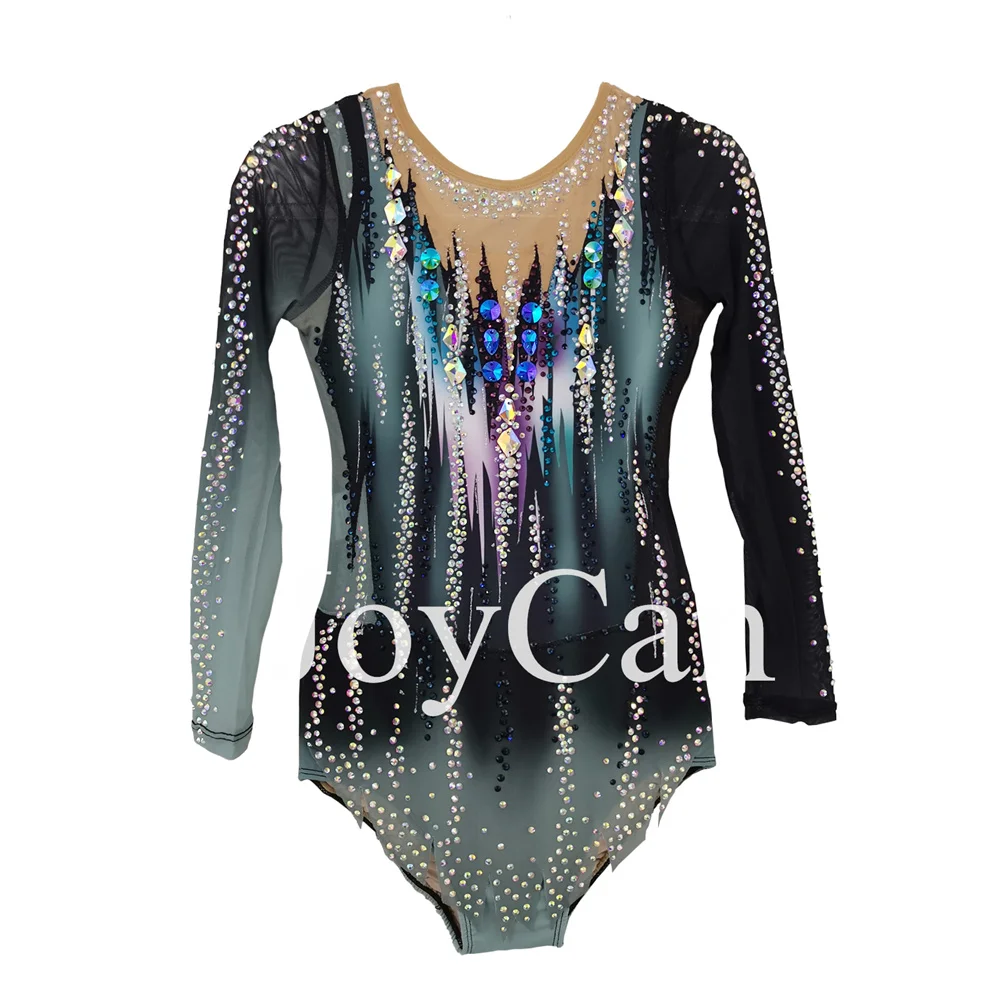 JoyCan Rhthmic Gymnastics Leotards Girls Women Purple Spandex Elegant Dance Wear for Competitiion
