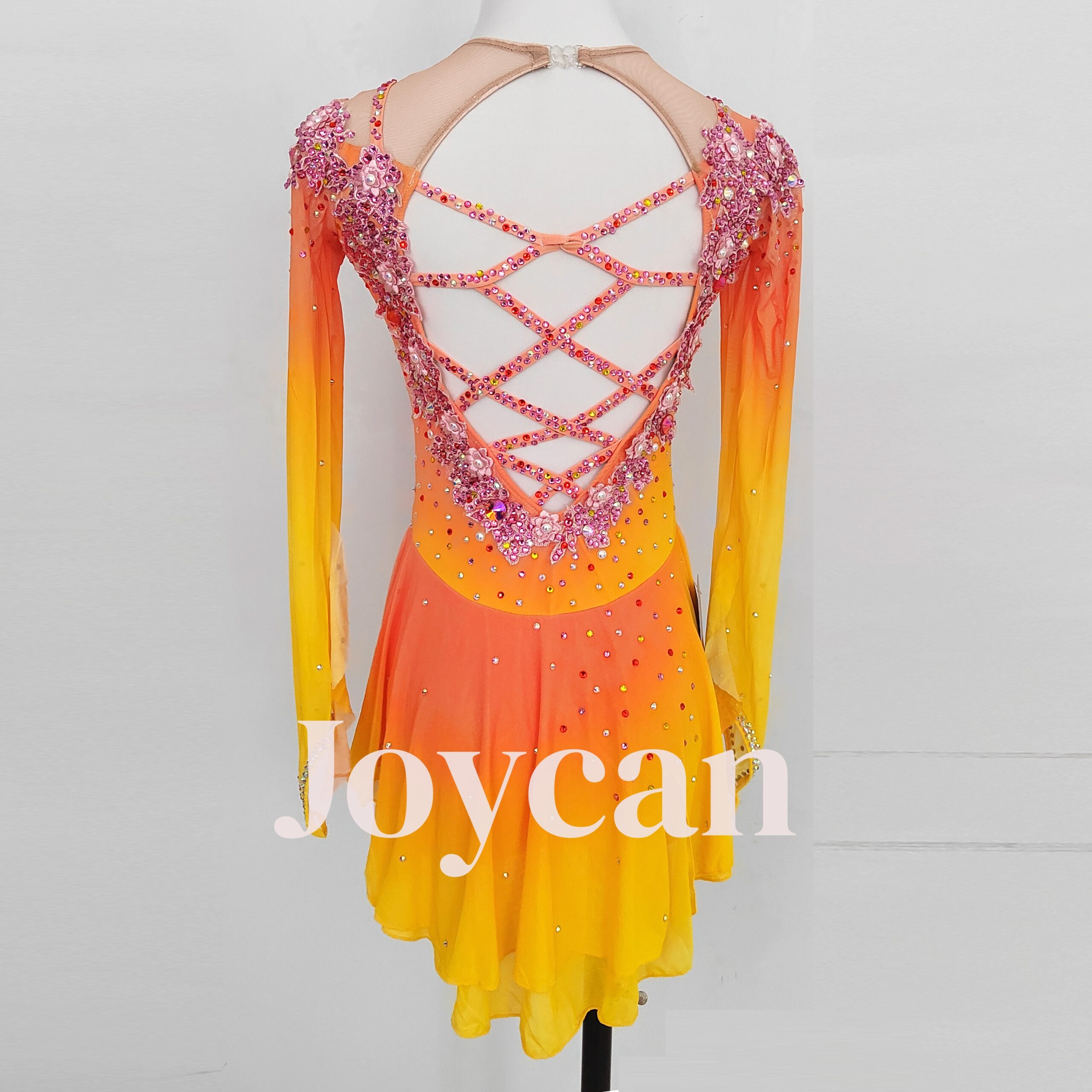   JoyCan Figure Skating Dress Girl’s Diamond Long Sleeves