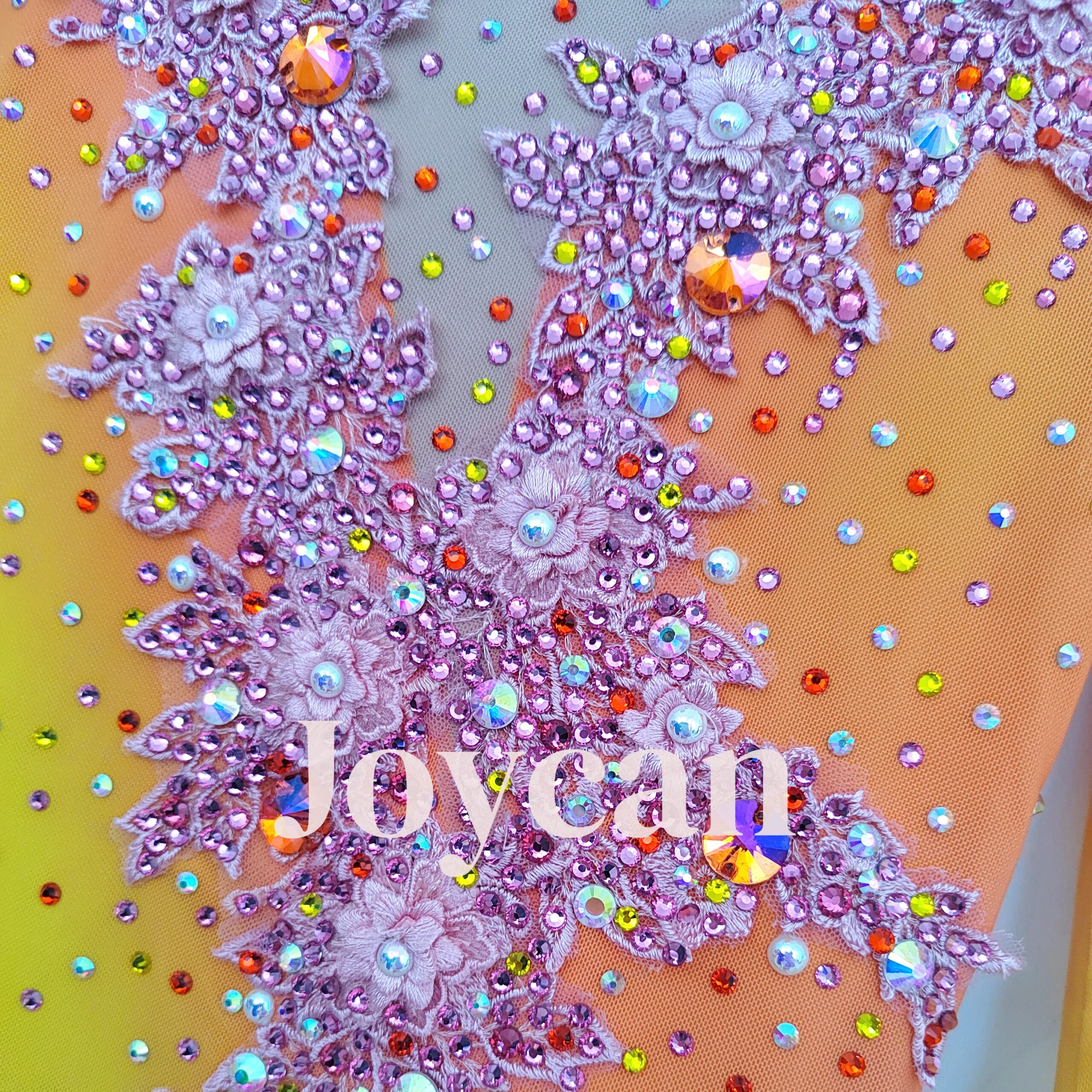   JoyCan Figure Skating Dress Girl’s Diamond Long Sleeves